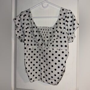 Black and White Polka Dot Blouse